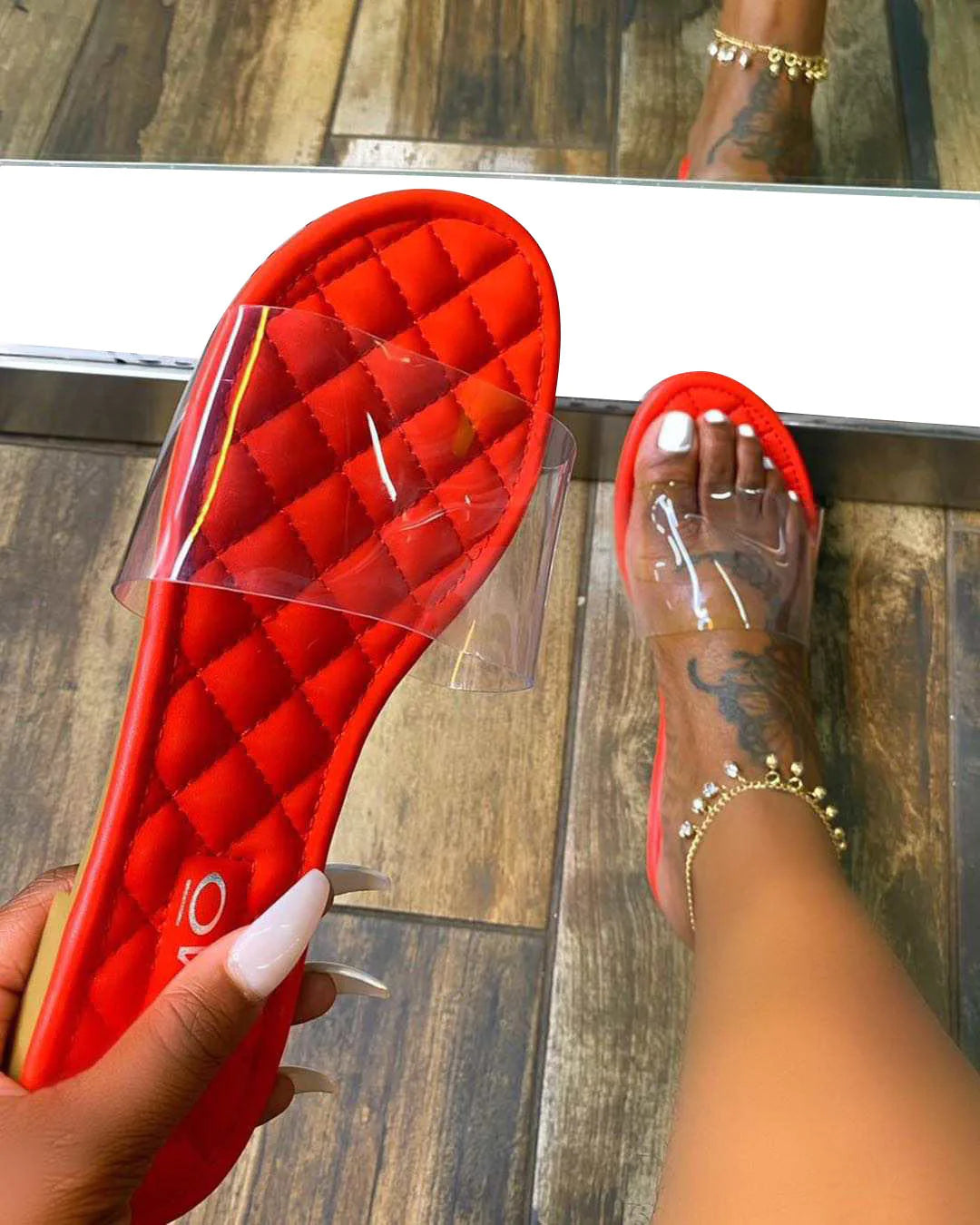 CRYSTAL FLAT SLIPPERS